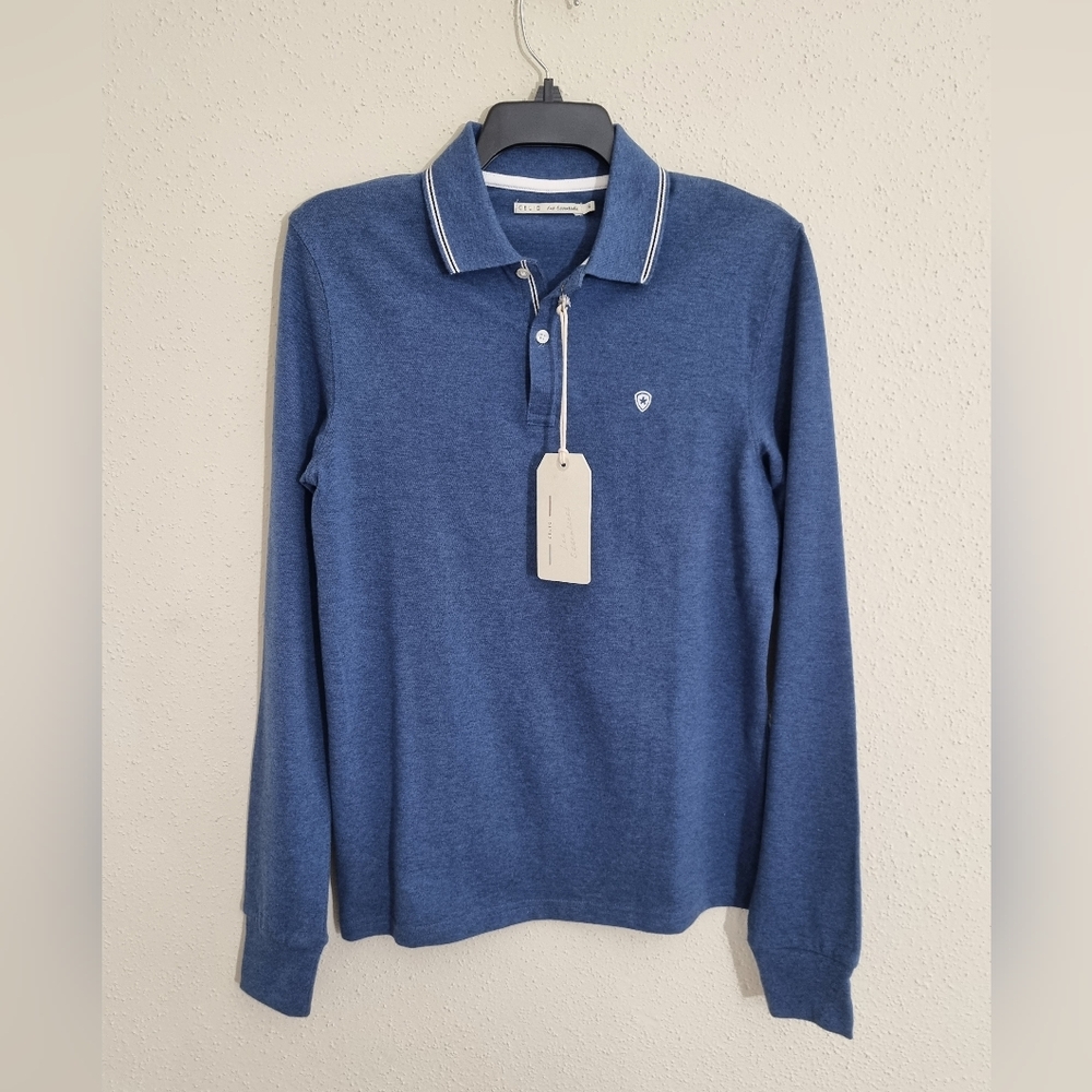 Blue Polo Shirt and Acid Wash Jeans - Picture 2 of 10